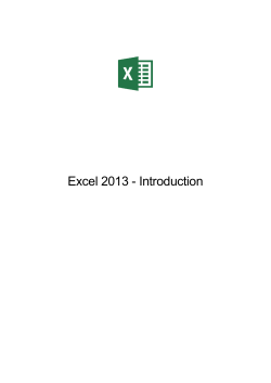 Excel 2013 - Introduction