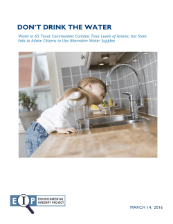 Don`t Drink the Water - Environmental Integrity Project