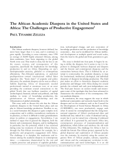 The African Academic Diaspora in the United States and Africa: The