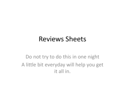 Math Study Review Handout