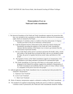 Memorandum of Law on Ninth and Tenth Amendments