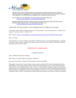 The Pony Express - Nebraska State Historical Society