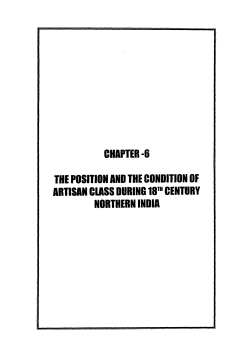 CHAPTER -6 THE POSITION AND THE CONDITION OF ARTISAN