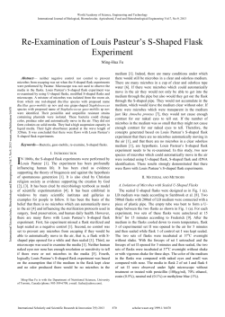 Re-Examination of Louis Pasteur`s S