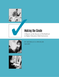 Making the Grade - MathXL for School