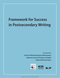 Framework for Success in Postsecondary Writing