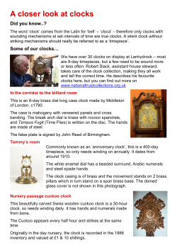A closer look at clocks