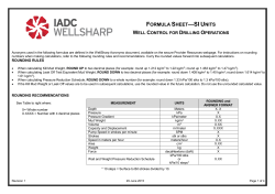 SI units - Wild Well Control