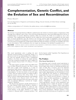 Complementation, Genetic Conflict, and the Evolution of Sex and