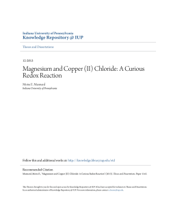 Magnesium and Copper (II) Chloride: A Curious Redox Reaction