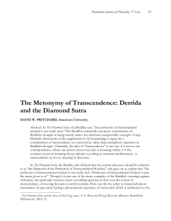 The Metonymy of Transcendence: Derrida and