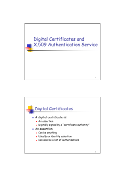 Digital Certificates and X.509 Authentication Service