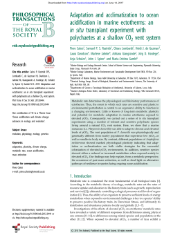 Adaptation and acclimatization to ocean acidification in marine