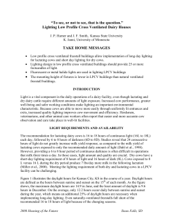 Lighting Low Profile Cross Ventilated Dairy Houses