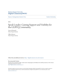 Gaining Support and Visibility for the GLBTQ Community