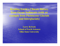 Reading Earth`s Climate History from Ocean Sediments (with an