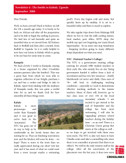 Newsletter 4 : The Smiths in Kabale, Uganda