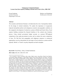 1 Endogenous Colonial Institutions Lessons from fiscal