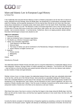 Islam and Islamic Law in European Legal History - ieg