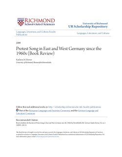 Protest Song in East and West Germany since the 1960s (Book