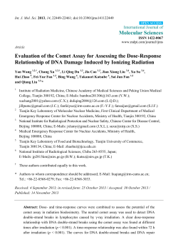 Evaluation of the Comet Assay for Assessing the Dose