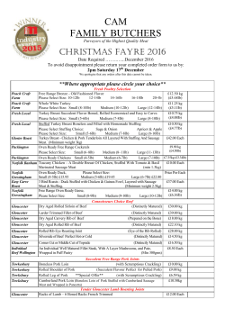 Christmas Fayre 2016 - Cam Family Butchers