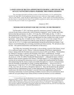 Lawfulness of Recess Appointments During a Recess of the Senate