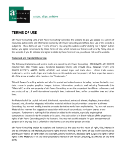 Terms of Use - ath Power Consulting