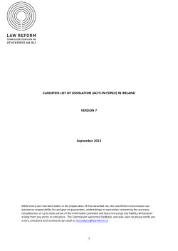 CLASSIFIED LIST OF LEGISLATION