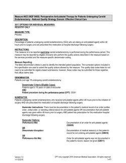#423 NQF #0465: Perioperative Anti-platelet Therapy for Patients