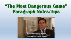 TMDG Paragraph Notes/Tips