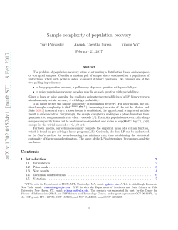Sample complexity of population recovery