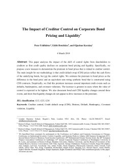 The Impact of Creditor Control on Corporate Bond Pricing and