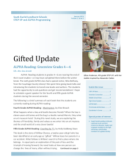 Gifted Newsletter - January 2016