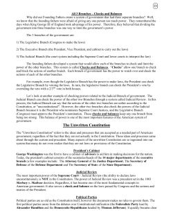 Day 9: Checks and Balances - St. Agnes Academic High School