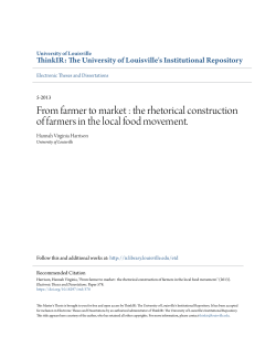 the rhetorical construction of farmers in the local food