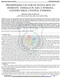 predisposing factor of hyena bite to domestic animals in ada