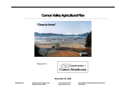 Comox Valley Agricultural Plan - Comox Valley Regional District