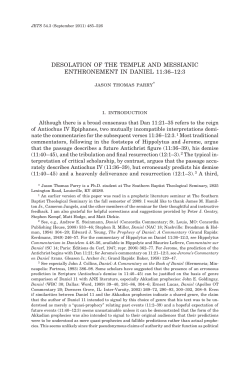 desolation of the temple and messianic enthronement in daniel 11