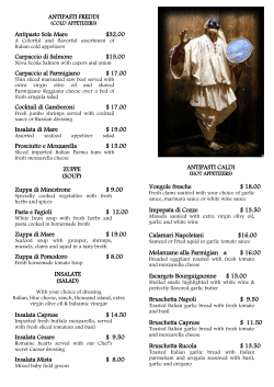 ANTIPASTI FREDDI (COLD APPETIZERS)