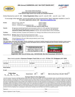 44th Annual CAZENOVIA JULY 4th FOOT RACES 2016