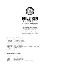 ACCELERATED COURSE SYLLABUS EN340 Global Haiku