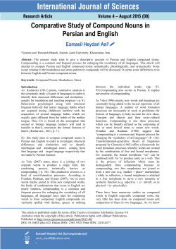 Comparative Study of Compound Nouns in Persian and English