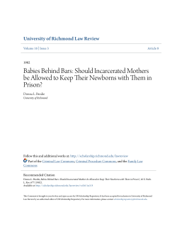 Babies Behind Bars: Should Incarcerated Mothers be Allowed to