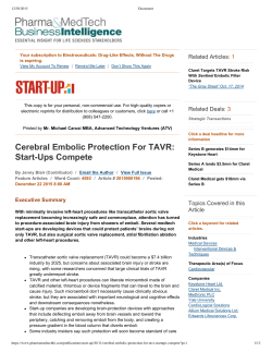 Cerebral Embolic Protection For TAVR: Start