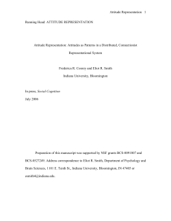 ATTITUDE REPRESENTATION Attitude Representation