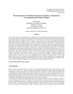 The Emergence of Arthurian Literature in Spain as a
