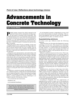 Advancements in Concrete Technology