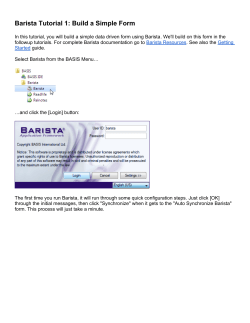 Barista Tutorial 1: Build a Simple Form