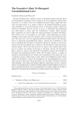 The Executive`s Duty To Disregard Unconstitutional Laws